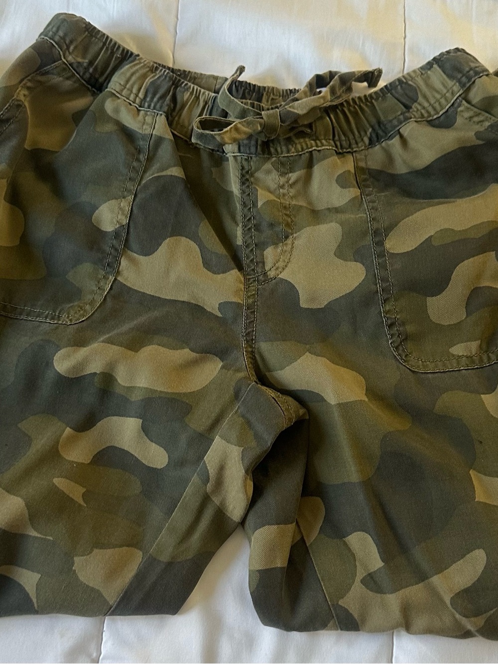 Camouflage Drawstring Jogges rPants - Olive Green Camouflage